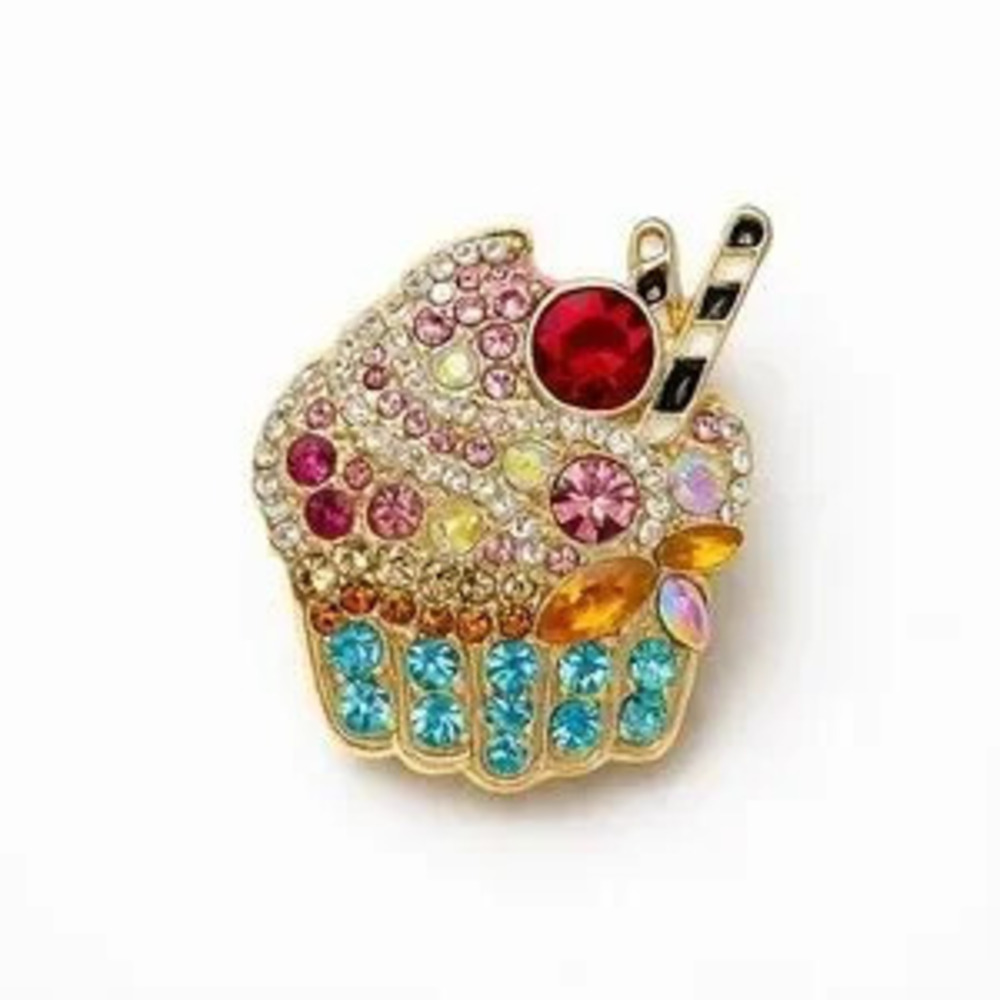 Cakz Colorful Cupcake Brooch with Crystals ??